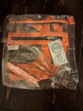 Moda West Clear PVC Crossbody Stadium Bag with Orange Trim Style 9610